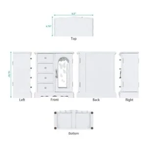 Joyero Hecho de madera maciza con organizador de 4_4