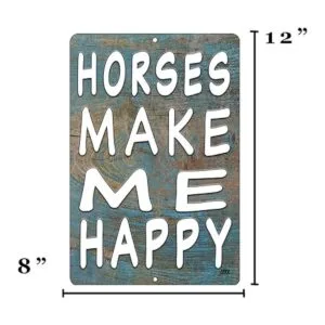 Letrero de metal con diseño de caballos divertidos de_3