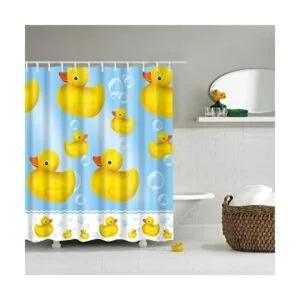 Boyouth Little Yellow Duck and Bubble Pattern Cortinas de