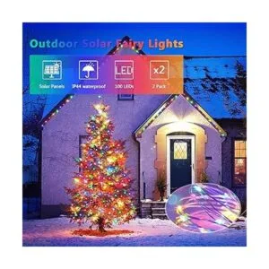 JMEXSUSS Paquete de 2 luces solares de Navidad_2