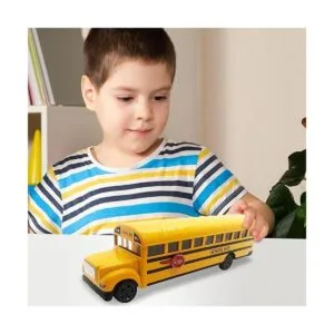 ArtCreativity Diecast Juguete de autobús escolar amarillo