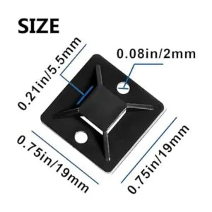 Soporte de amarre con cremallera de 0.787 in color negro_2