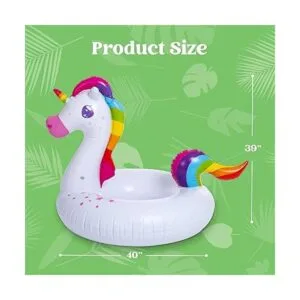 Flotador inflable de flamenco y unicornio paquete de 2