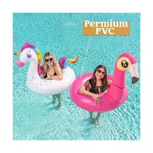 Flotador inflable de flamenco y unicornio paquete de 2