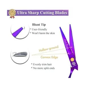 Juego de tijeras de corte de pelo morado de 5.5 pulgadas_2