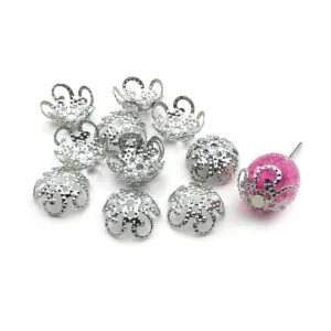 1100 piezas mixtas de cuentas huecas de flores para hacer_5