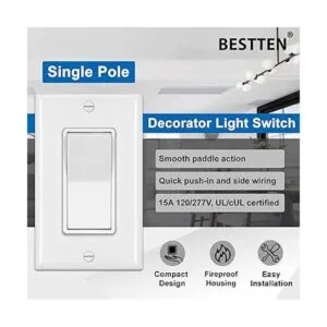 BESTTEN Paquete de 20 interruptores de luz de pared con