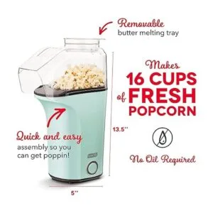 DASH Hot Air Máquina de palomitas de maíz con taza_4