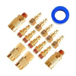 FYPower 15 piezas 14 pulgadas NPT acoplador de aire y kit