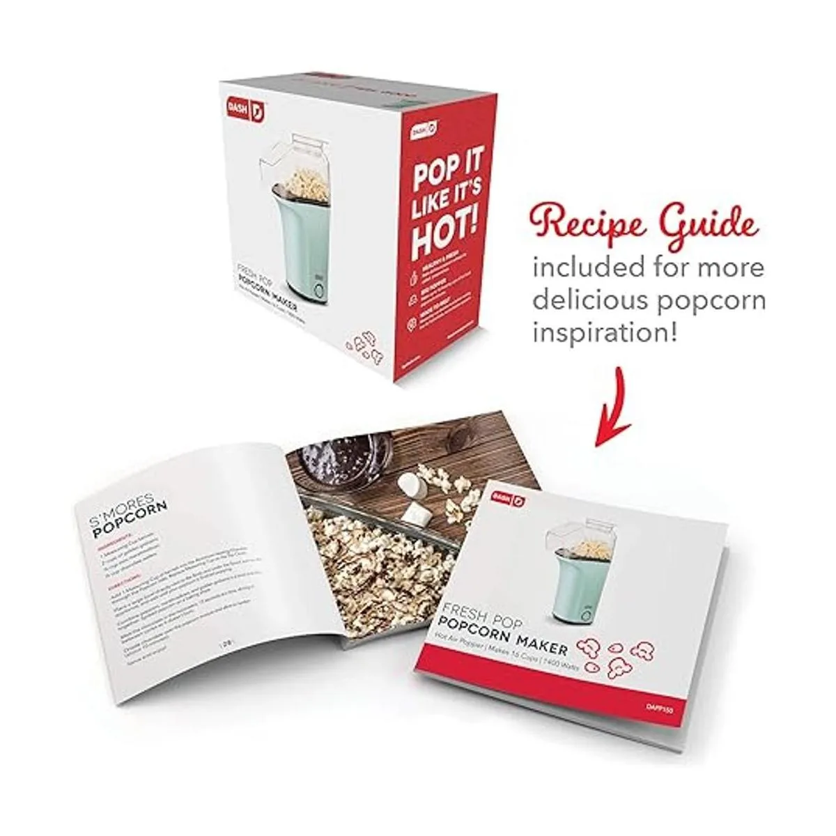 DASH Hot Air Máquina de palomitas de maíz con taza_5
