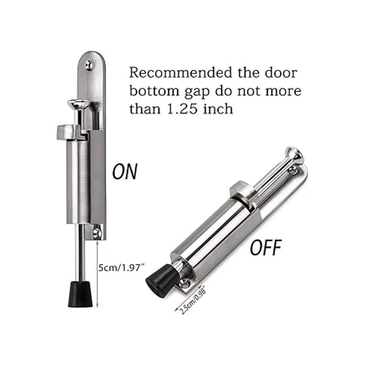 Sumnacon Tope de puerta de acero inoxidable cierre de