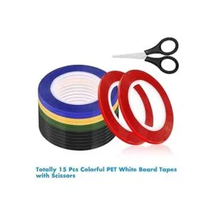 Cridoz 15 rollos de cinta de pizarra blanca de 18 cinta_2