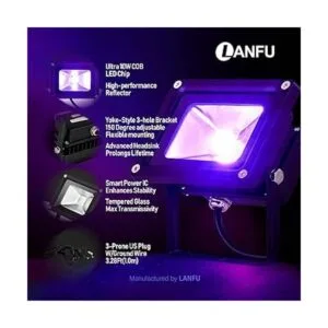 LANFU Paquete de 2 luces LED negras de 10 W para neón_2