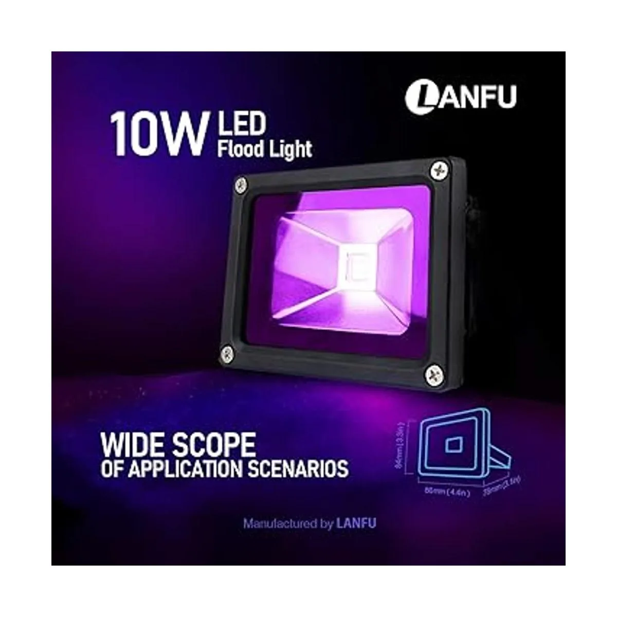 LANFU Paquete de 2 luces LED negras de 10 W para neón_3
