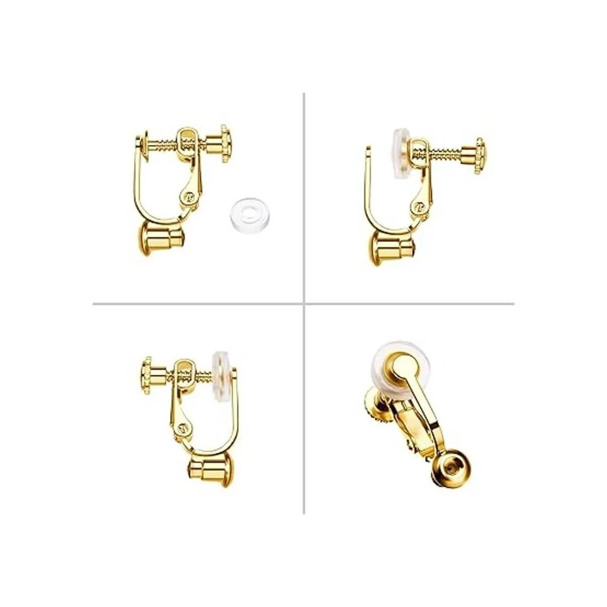 18 piezas de aretes de clip con componentes convertidor