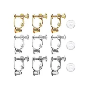 18 piezas de aretes de clip con componentes convertidor