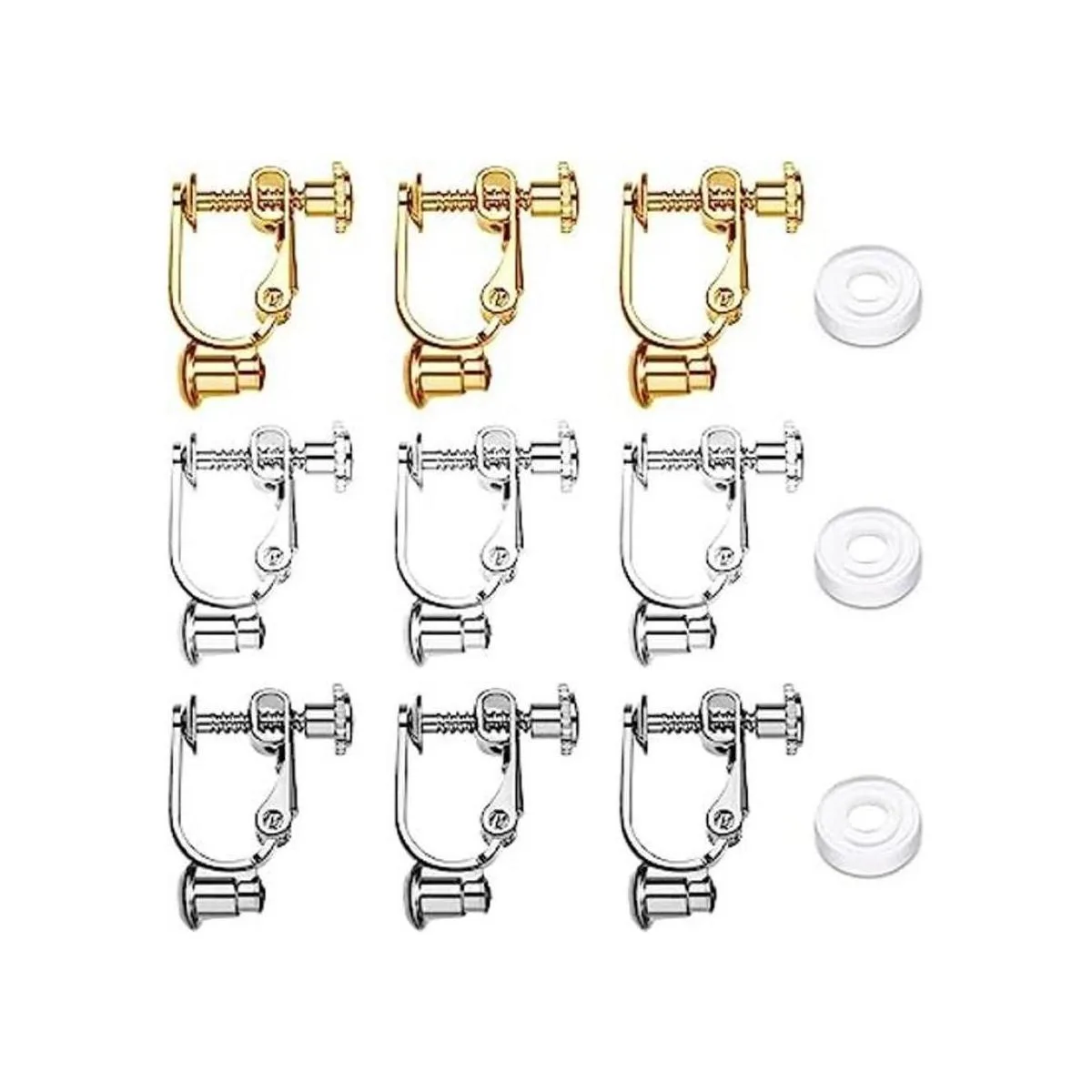 18 piezas de aretes de clip con componentes convertidor