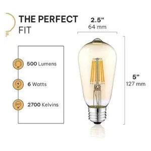 Bombillas LED Edison vintage de 6 W paquete de 6_2