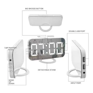 Reloj despertador digital pantalla LED grande de 6_5
