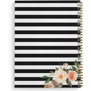 Cuaderno de tapa blanda con diseño de flores clásicas de_2