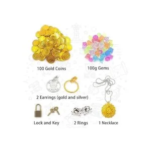 Caja de juguetes para niños con cofre del tesoro pirata de_2