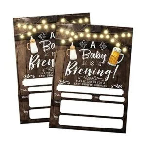 A Baby is Brewing Invitación para baby shower cerveza y_1