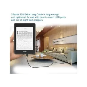 Cable micro USB extra largo de 9.8 ft para Kindle Fire HD_6
