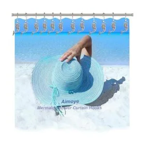 Aimoye Anillos de ganchos para cortina de ducha de sirena