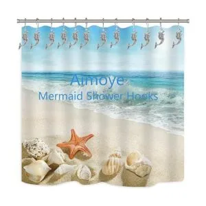 Aimoye Anillos de ganchos para cortina de ducha de sirena