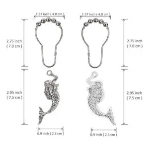 Aimoye Anillos de ganchos para cortina de ducha de sirena