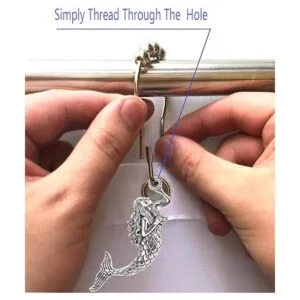 Aimoye Anillos de ganchos para cortina de ducha de sirena