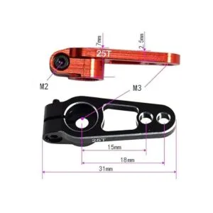 2 piezas Vgoohobby metal 25T servo cuerno 25 dientes_4