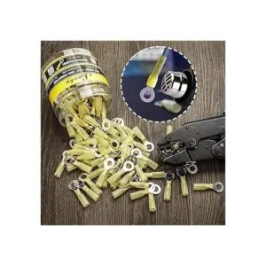 Conectores de anillo termorretráctiles amarillos 1210 AWG