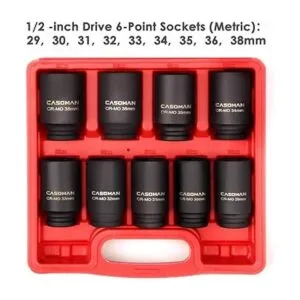 CASOMAN Juego de llaves de impacto de tuerca de eje