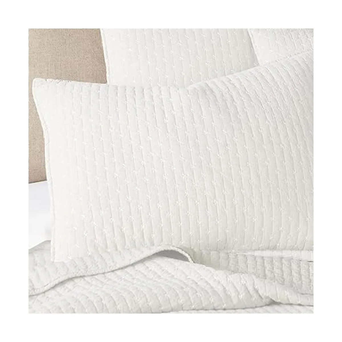 Levtex Home Juego de edredón de punto de cruz de algodón