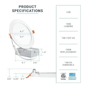 Lámpara downlight de panel delgado LED regulable de 6_2