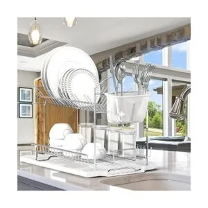 Simple Houseware Escurridor de platos de 2 niveles con