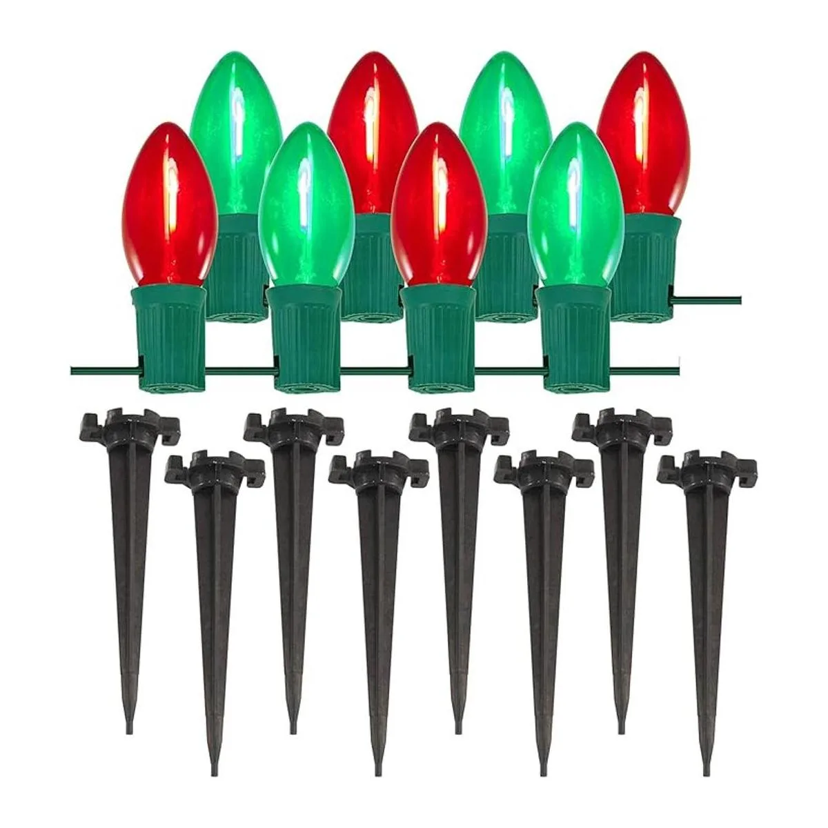 Lumabase Pathway Kit LED C9 color rojo y verde 8 unidades_1