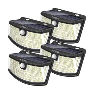 Aootek Nuevas luces solares de 120 LED con reflector de_1