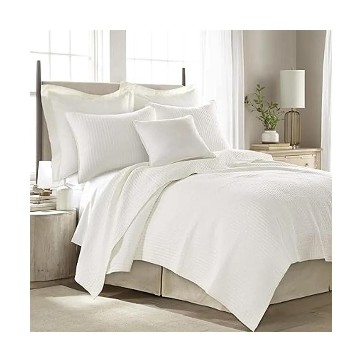 Levtex Home Juego de edredón de punto de cruz de algodón