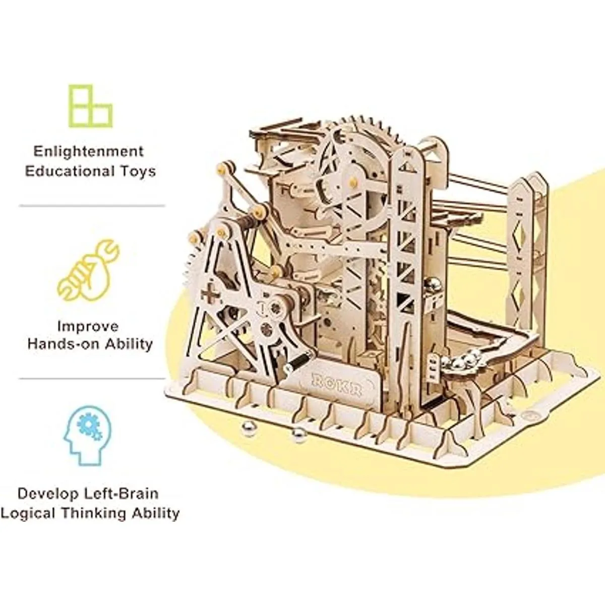 ROKR Marble Run Rompecabezas de madera 3D para adultos_3
