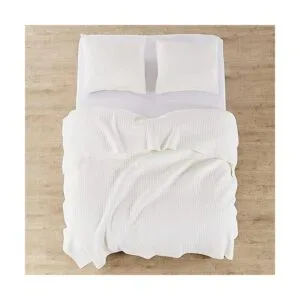 Levtex Home Juego de edredón de punto de cruz de algodón