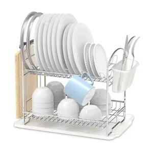 Simple Houseware Escurridor de platos de 2 niveles con