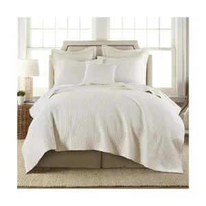 Levtex Home Juego de edredón de punto de cruz de algodón
