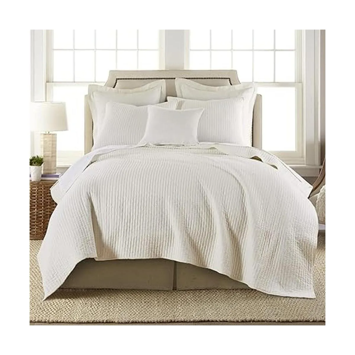 Levtex Home Juego de edredón de punto de cruz de algodón