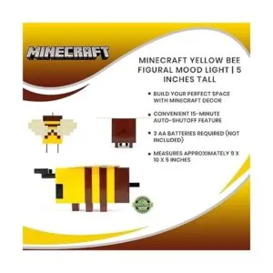 Minecraft Luz LED de estado de ánimo con figura de abeja