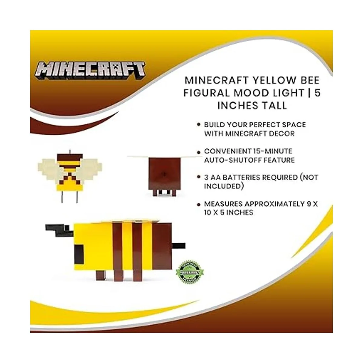 Minecraft Luz LED de estado de ánimo con figura de abeja