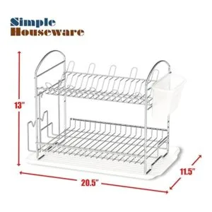 Simple Houseware Escurridor de platos de 2 niveles con