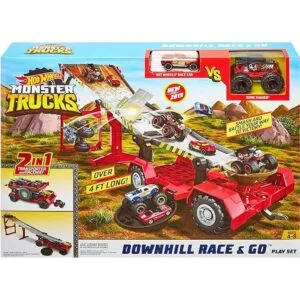 Hot Wheels Monster Trucks Downhill Race Go Set de juego_6