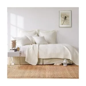 Levtex Home Juego de edredón de punto de cruz de algodón